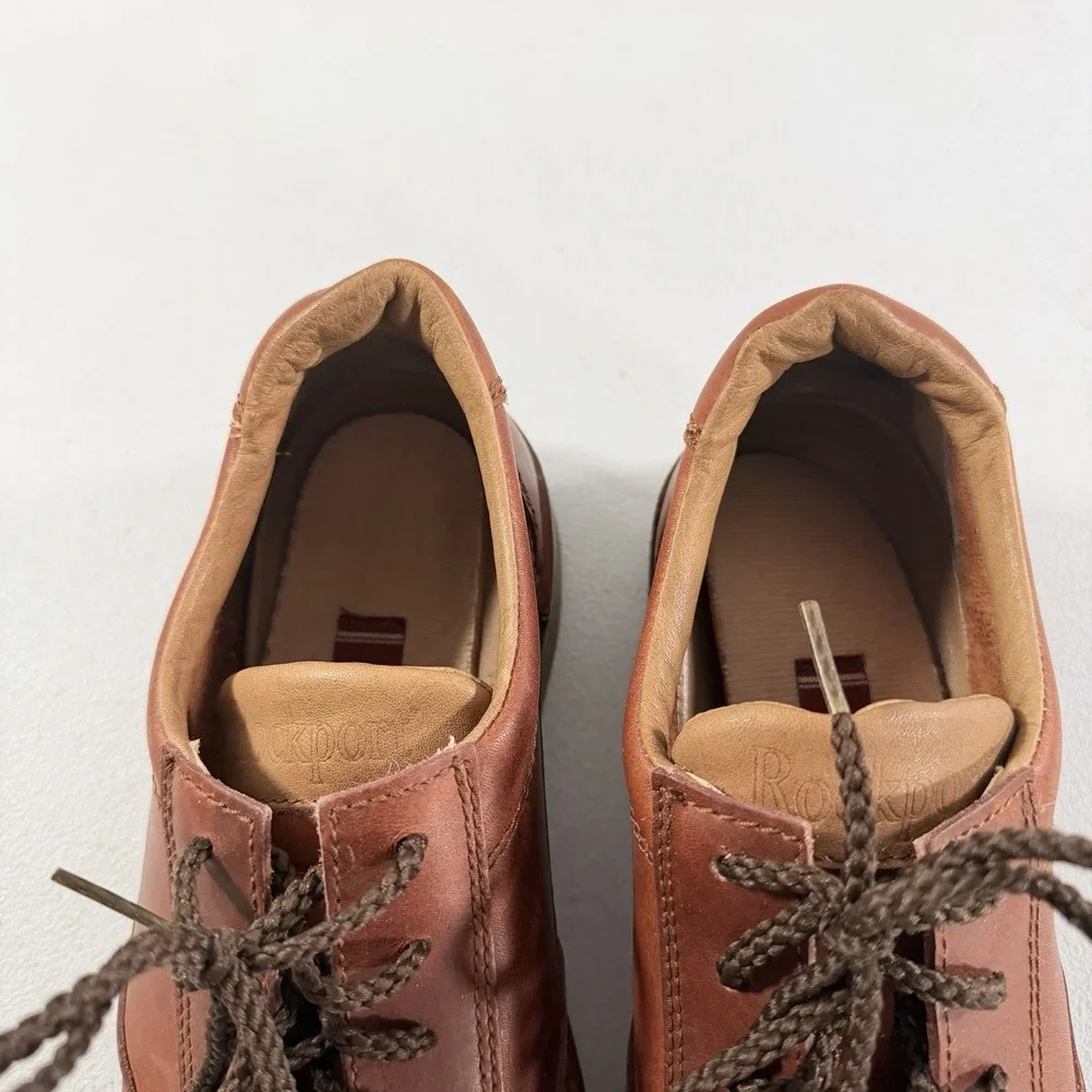 Rockport‎ Brown Leather Lace up  Mens Walking Casual Shoes Size 9 M
